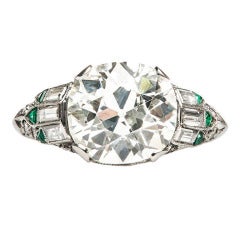 2.85 Carat Diamond Platinum Art Deco Engagement Ring
