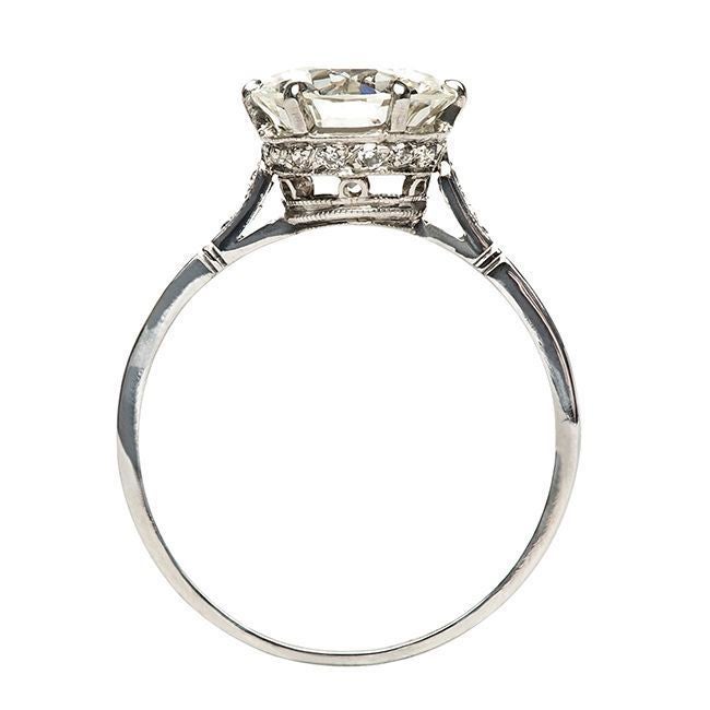 Women's 2.02 Carat Diamond Platinum Edwardian Engagement Ring