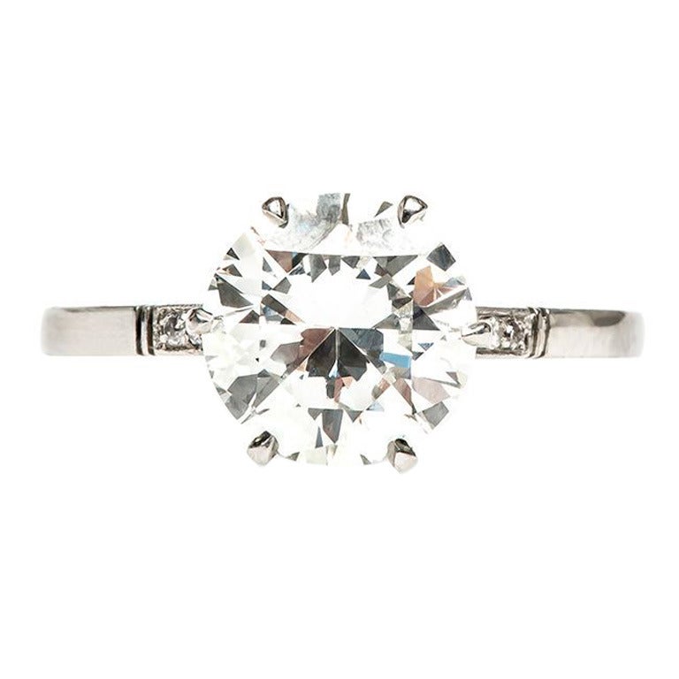 2.02 Carat Diamond Platinum Edwardian Engagement Ring