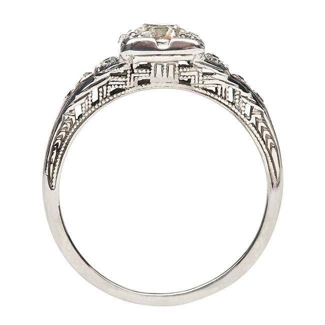 Women's Diamond Gold Art Deco Engagement Ring