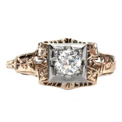 .25 Carat Diamond Gold Art Deco Engagement Ring