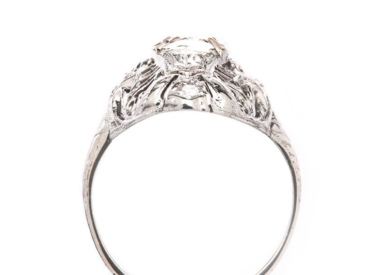 Women's .32 Carat Diamond Gold Filigree Engagement Ring