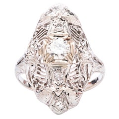 .32 Carat Diamond Gold Filigree Engagement Ring