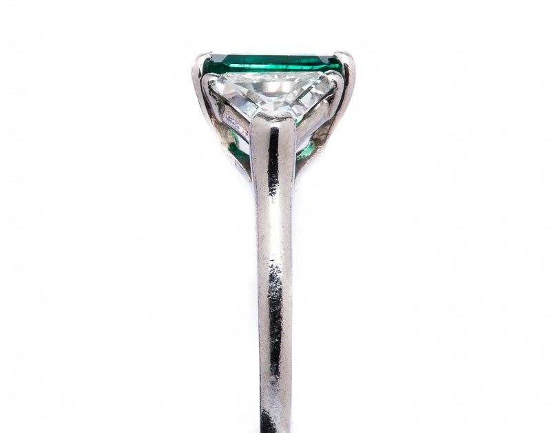 Oscar Heyman Emerald & Diamond Platinum Ring 1
