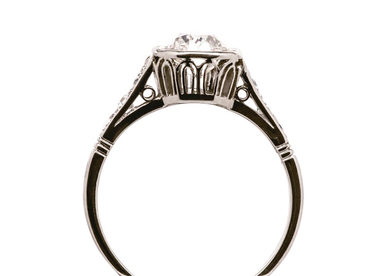 Women's Edwardian Platinum Engagement Ring with a .70 carat Diamond