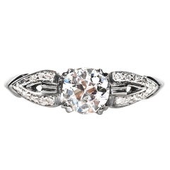 Antique .59 Carat Diamond Platinum Art Deco Engagement Ring