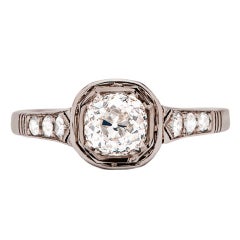 Edwardian Platinum Engagement Ring with a .70 carat Diamond