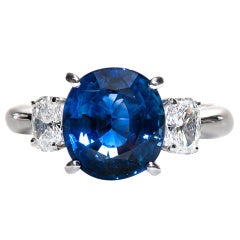 3.92 Carat Sapphire Platinum Riing