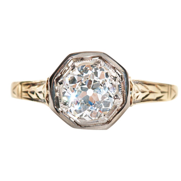 .89 Carat Diamond Gold Engagement Ring
