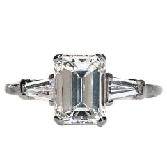 Vintage 2.02 Carat Diamond Platinum Engagement Ring