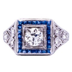 .56 Carat Diamond Platinum Art Deco Engagement Ringq