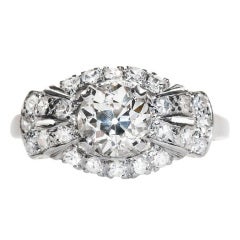 Art Deco 1.22 Carat Diamond Gold Engagement Ring