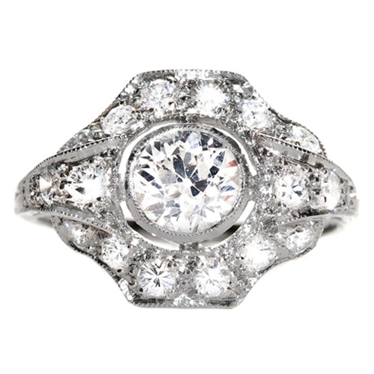 Diamond Platinum Edwardian Diamond Ring