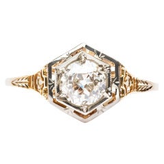 1.07 Carat Diamond Gold Edwardian Engagement Ring