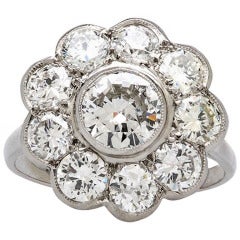  Diamond Cluster Platinum Ring