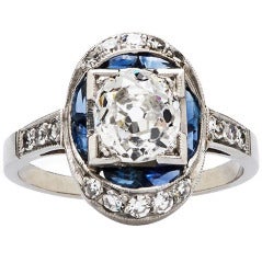 Vintage 1.51 Carat Diamond Art Deco Platinum Engagement Ring