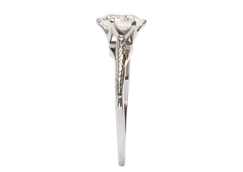 Women's 1.39 carat Diamond Platinum Edwardian Engagement Ring
