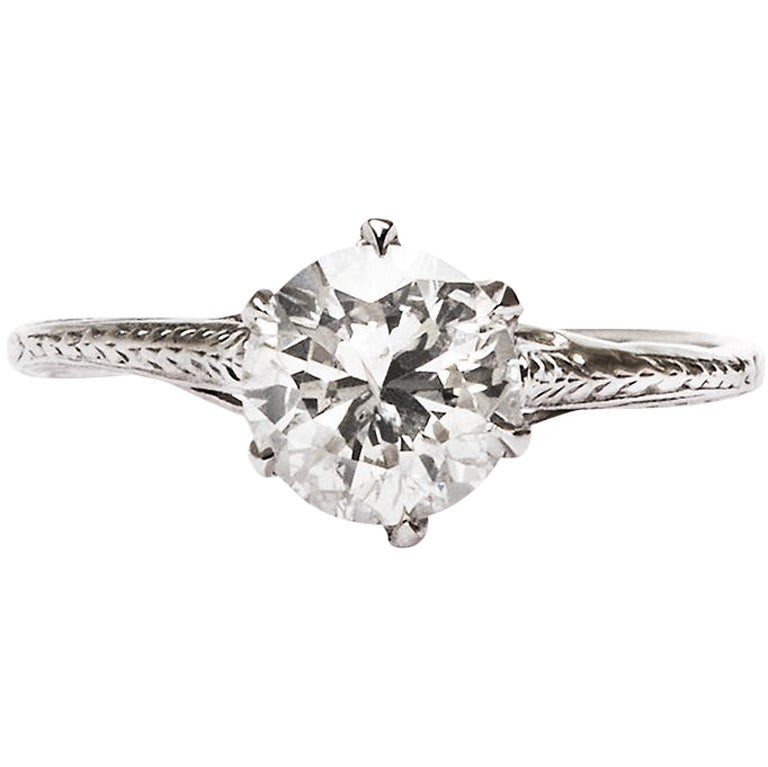 1.39 carat Diamond Platinum Edwardian Engagement Ring