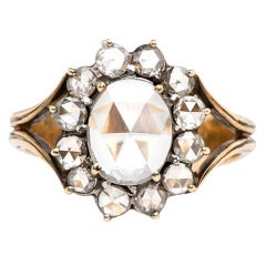 Rose Cut Diamond Victorian Engagement Ring