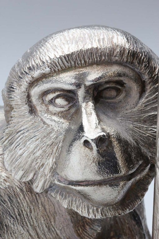 The Silver Monkey Table Lamp In Excellent Condition For Sale In Fairfield, CT