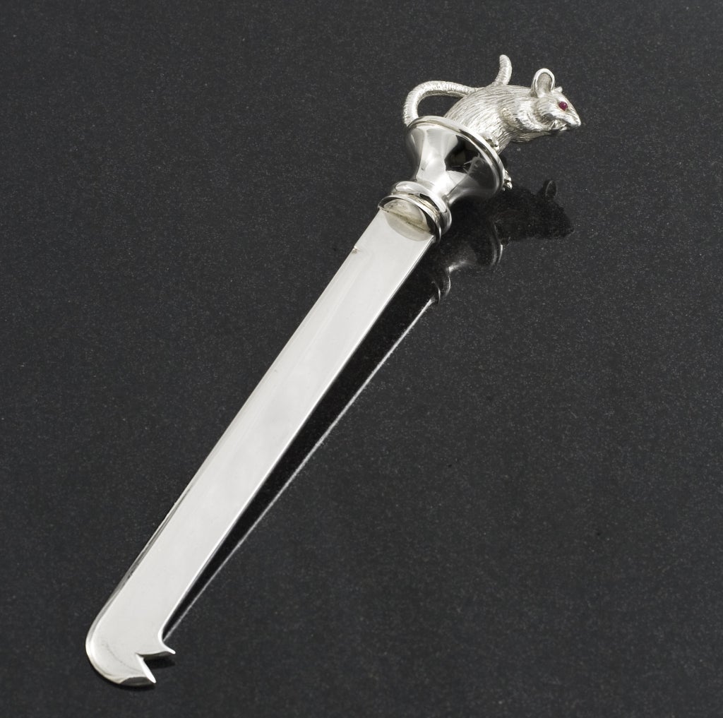 Modern Silver Mouse Cheese Knife For Sale