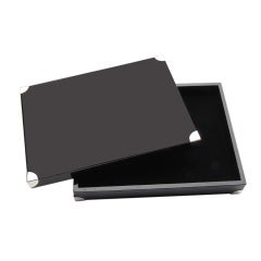 Black Lacquer and Silver Stationery Box