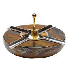 Tiger's Eye & Silver Cigar Ashtray