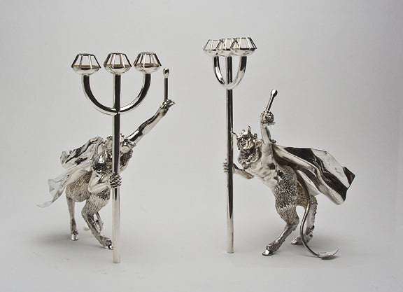 Devils have been used for centuries in art, architecture, jewelry, cartoons and even car mascots. 
 The Devil?s Trident of course makes the perfect three light candelabrum.
 Despite his mean demeanour, there is something vaguely, impishly,