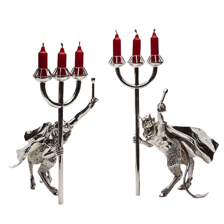 The Silver Devil Candelabra For Sale