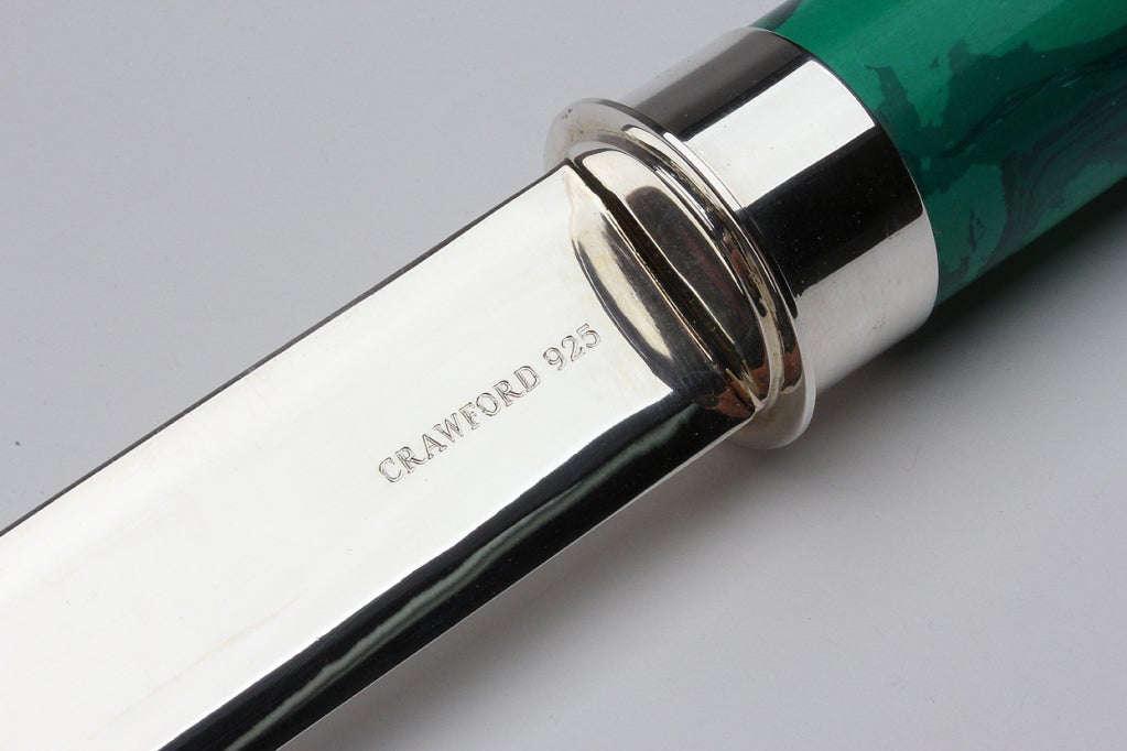 Malachite & Silver Letter Opener