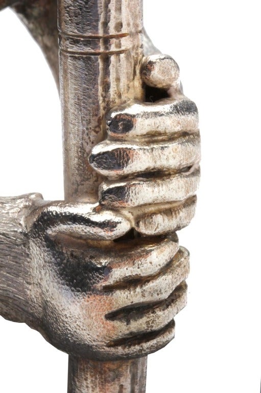 British The Silver Monkey Table Lamp For Sale