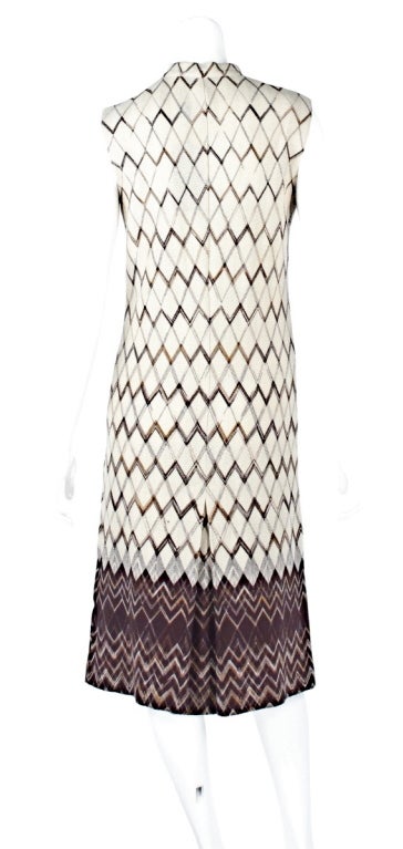 Missoni zig zag patterned day dress with keyhole neckline.