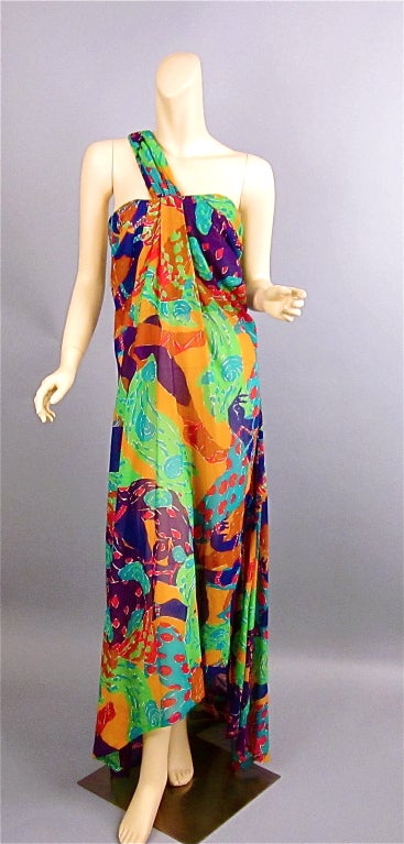 Yves Saint Laurent African Dancer print dress