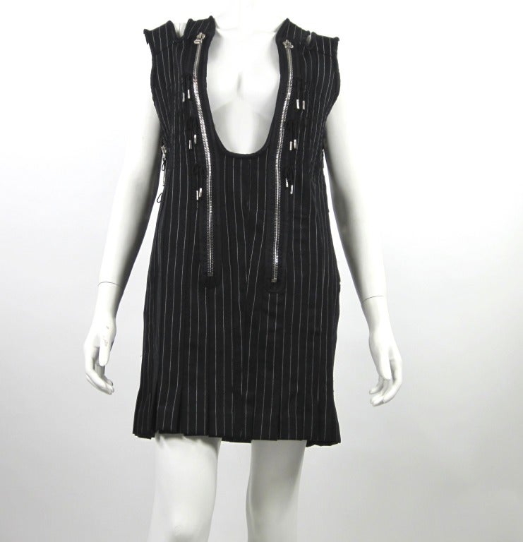 90s Jean Paul Gaultier Hardware Vest cotton dress.
Bust: 36