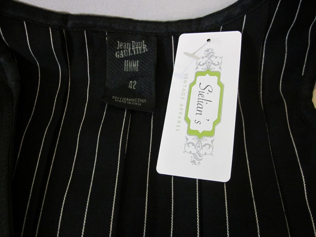 JEAN PAUL GAULTIER black pinstripe hardware dress 1