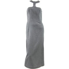 Vintage 1990s THIERRY MUGLER Grey Cut Out Sheath 90s Dress 3