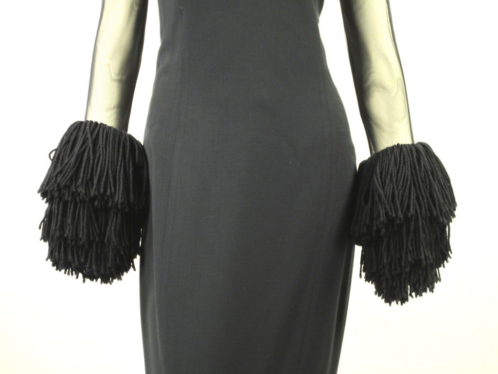 90s Gianfranco Ferre dress with mesh sleeve.