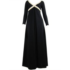 Robe Rudi Gernreich en maille noire et crème des années 1970