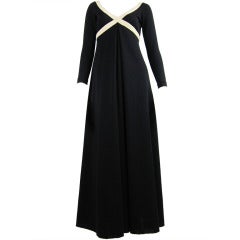 1970s Rudi Gernreich black and creme knit dress