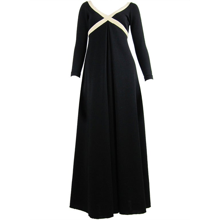 1970s Rudi Gernreich black and creme knit dress For Sale