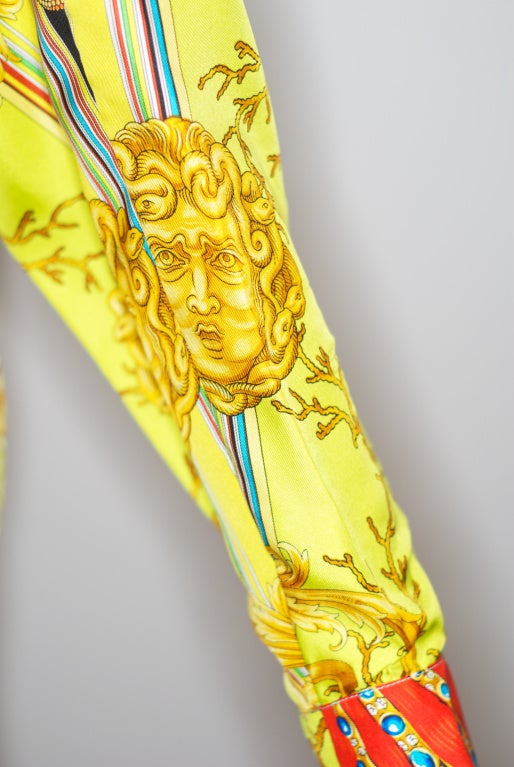 Gianni Versace Medusa and Mermaid Print silk Top 2