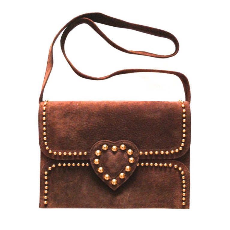 1970s Yves Saint Laurent rive gauche Cross Body Heart Bag