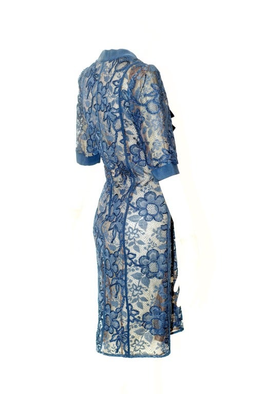 Yves Saint Laurent rive gauche Navy Lace Dress