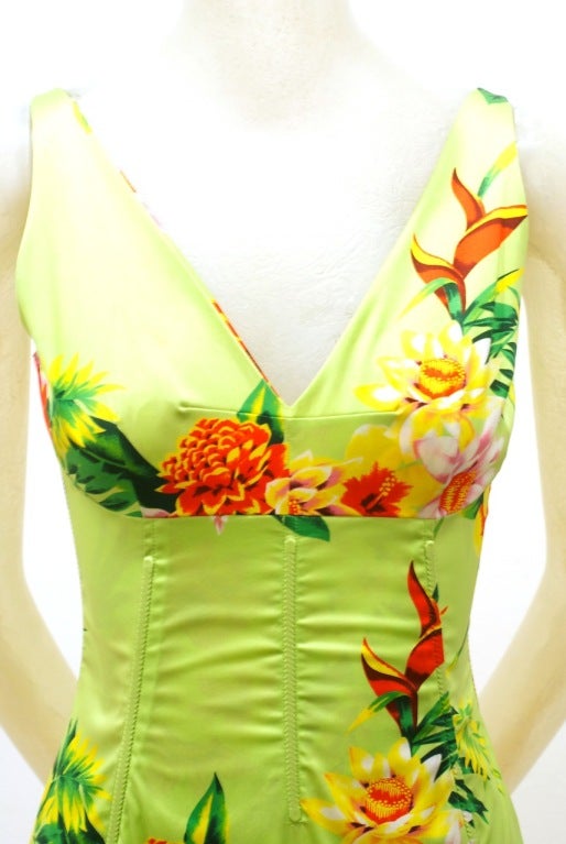 Women's Dolce & Gabbana Tropical Print Corset Dress