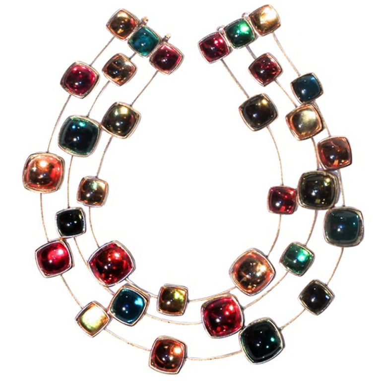 Yves Saint Laurent Confetti Jeweled Necklace For Sale