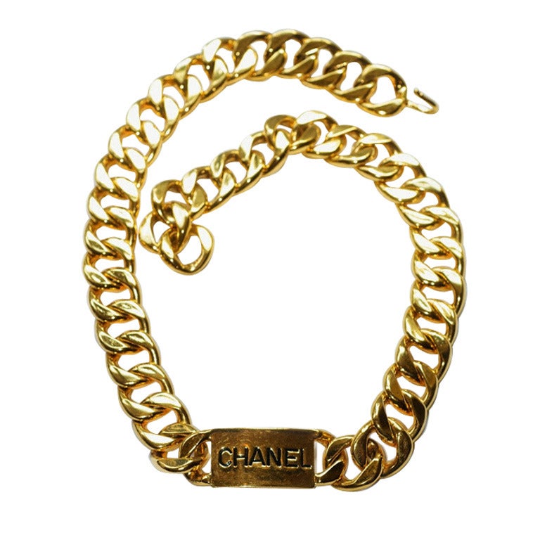 1990s Chanel Logo Chain Belt For Sale