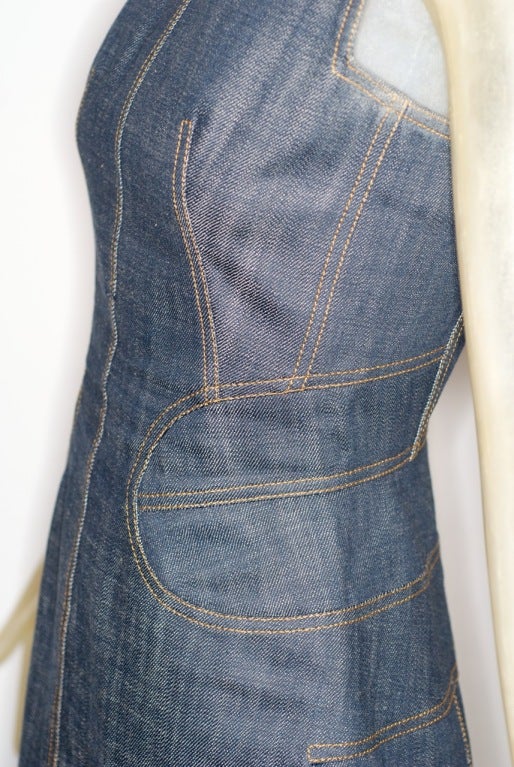 1990s Alaia Denim Dress For Sale 1