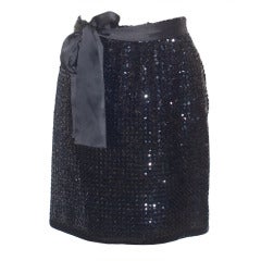 Yves Saint Laurent rive gauche Sparkly Skirt with a Silk Ribbon Belt