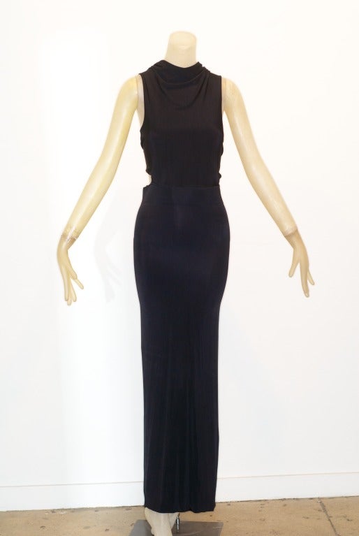 Women's Gianfranco Ferre Black and Red Jersey Gown For Sale