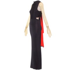 Gianfranco Ferre Black and Red Jersey Gown